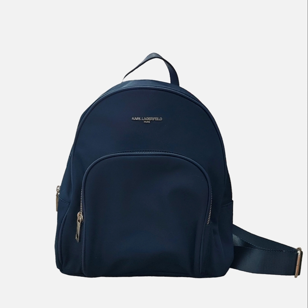 Karl Lagerfeld Navy Nylon Backpack - Picture 1 of 16